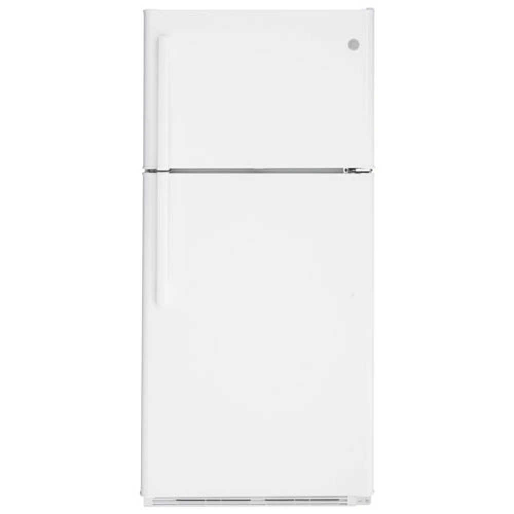 GE 30" 18 Cu. Ft. Top Freezer Refrigerator with LED Lighting (GTS18FTLKWW) - White
