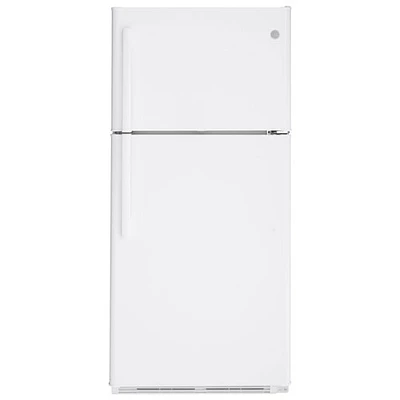 GE 30" 18 Cu. Ft. Top Freezer Refrigerator with LED Lighting (GTS18FTLKWW) - White