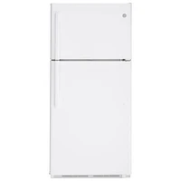 GE 30" 18 Cu. Ft. Top Freezer Refrigerator with LED Lighting (GTS18FTLKWW) - White