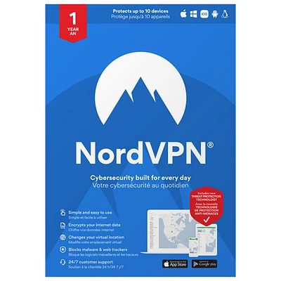 NordVPN Standard (PC/Mac) - 10 appareils - 1 an