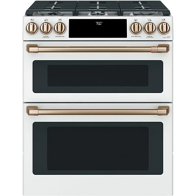 Cuisinière 2 fours encastrable convection véritable 7 pi³ de 30 po Café (CCGS750P4MW2) - Blanc