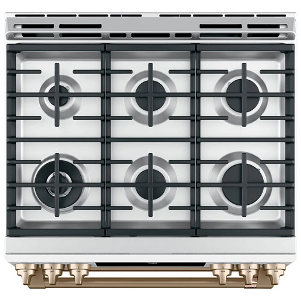 Cuisinière 2 fours encastrable convection véritable 7 pi³ de 30 po Café (CCGS750P4MW2) - Blanc