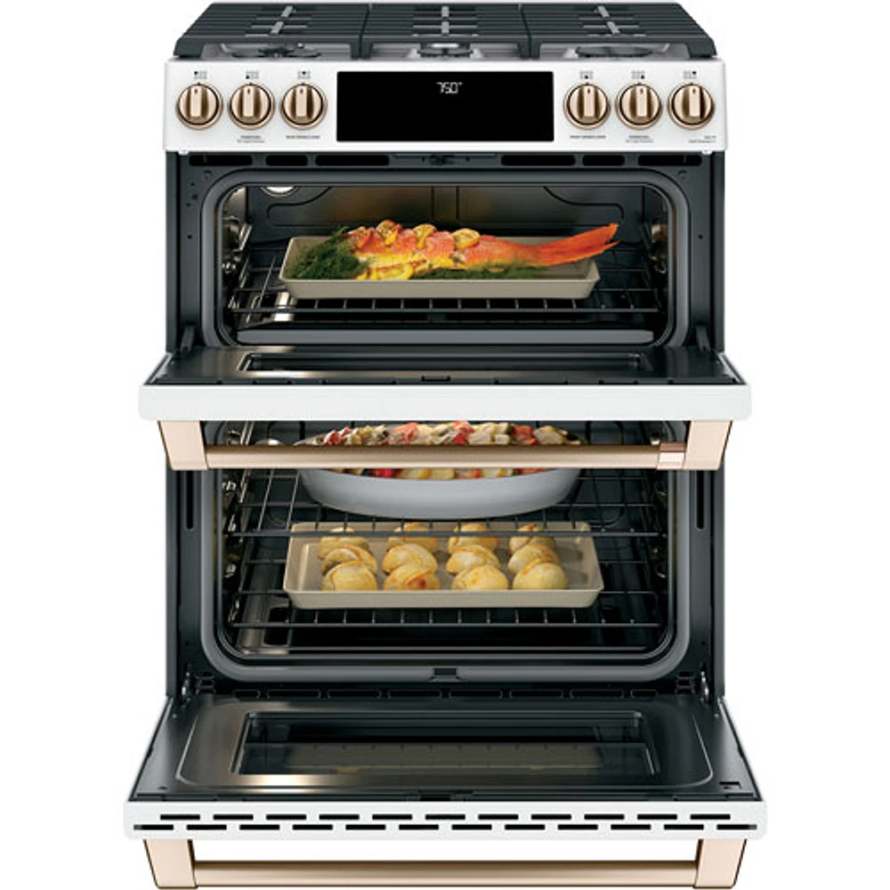 Cuisinière 2 fours encastrable convection véritable 7 pi³ de 30 po Café (CCGS750P4MW2) - Blanc