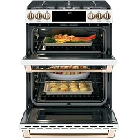 Café 30" 7.0 Cu. Ft. True Convection Double Oven Slide-In Gas Range (CCGS750P4MW2) - White