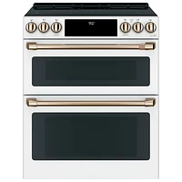 Cuisinière induction encastrable 5 éléments 2 fours convection 30 po Café (CCHS950P4MW2) -Blanc mat
