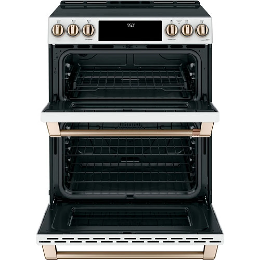 Cuisinière induction encastrable 5 éléments 2 fours convection 30 po Café (CCHS950P4MW2) -Blanc mat