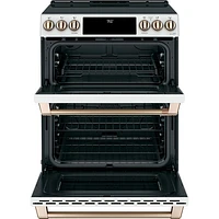 Cuisinière induction encastrable 5 éléments 2 fours convection 30 po Café (CCHS950P4MW2) -Blanc mat