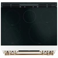 Cuisinière induction encastrable 5 éléments 2 fours convection 30 po Café (CCHS950P4MW2) -Blanc mat