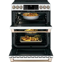 Cuisinière induction encastrable 5 éléments 2 fours convection 30 po Café (CCHS950P4MW2) -Blanc mat