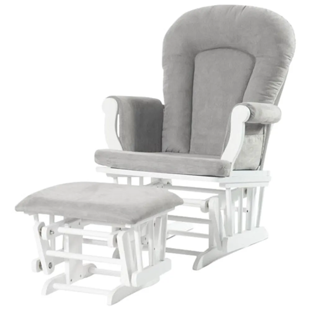 Child Craft Forever Eclectic Cozy Glider Glider and Ottoman Set - Matte White/Light Grey