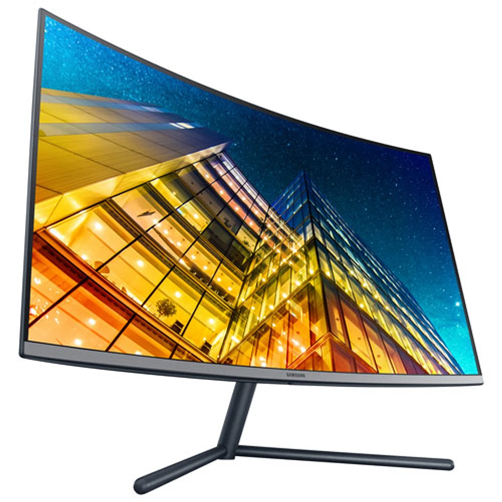 Moniteur DEL incurvé VA Ultra HD 4K 60 Hz de 32 po de Samsung avec temps de réponse de 4 ms gris à gris (LU32R590CWNXZA) - Bleu foncé/Gris