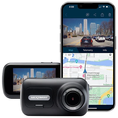 Caméra de tableau de bord FHD 1080p 322GW de Nextbase avec écran tactile 2,5 po et Wi-Fi