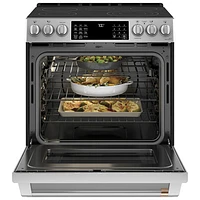 Café 30" True Convection 5-Element Slide-In Smooth Top Electric Range (CCES700P2MS1)-Stainless Steel