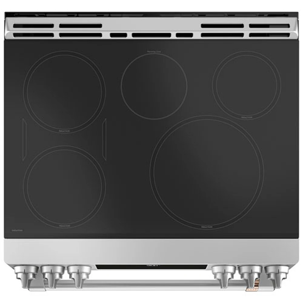 Cuisinière induction encastrable 5 éléments four convection 5,7 pi³ 30 po Café (CCHS900P2MS1) - Inox