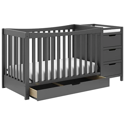 Graco Remi 4-in-1 Convertible Crib with Changing Table - Grey