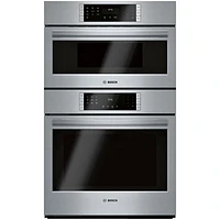 Bosch 30" Self-Clean True Convection Electric Combination Wall Oven (HBL8753UC) - Stainless Steel