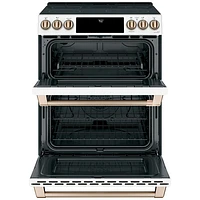 Cuisinière électrique enc. lisse deux fours convec. véritable 30 po Café (CCES750P4MW2) - Blanc mat