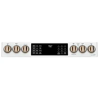 Cuisinière électrique enc. lisse deux fours convec. véritable 30 po Café (CCES750P4MW2) - Blanc mat