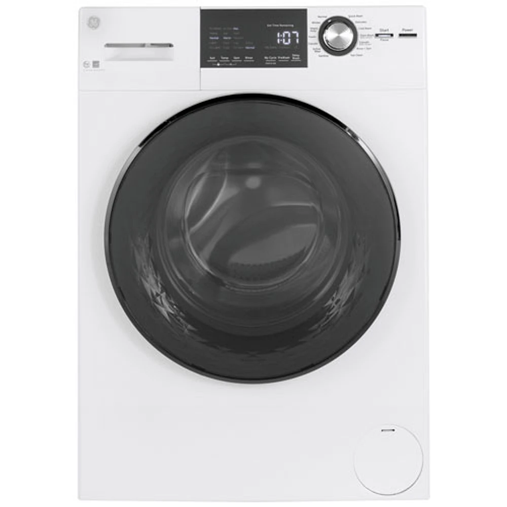 Laveuse à vapeur à chargement frontal de 2,8 pi³ de GE (GFW148SSMWW) - Blanc