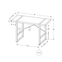 Bureau d'ordinateur de Monarch - Gris/Noir