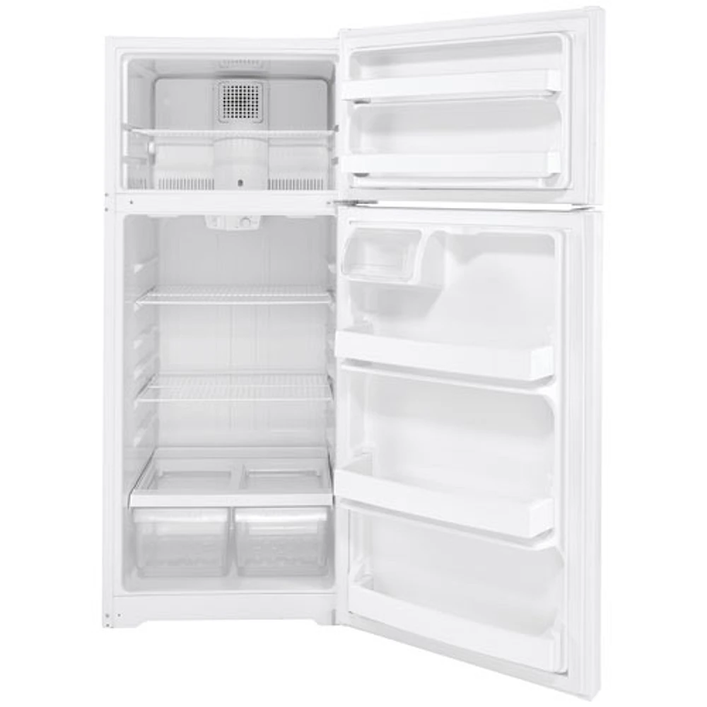 Réfrigérateur à congélateur supérieur 17,5 pi³ 28 po de GE (GTE18DTNRWW) - Blanc