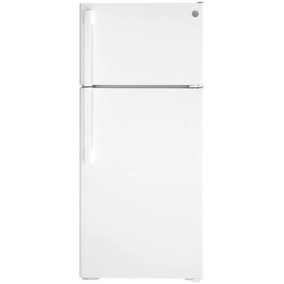 GE 28" 16.6 Cu. Ft. Top Freezer Refrigerator (GTE17DTNRWW) - White