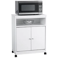 Landry Contemporary Mobile Microwave Cart - White