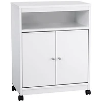 Landry Contemporary Mobile Microwave Cart - White