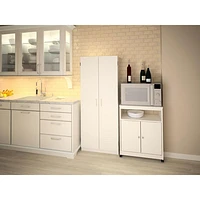Landry Contemporary Mobile Microwave Cart - White