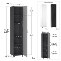 Kendall 74" 5-Shelf Cabinet - Black