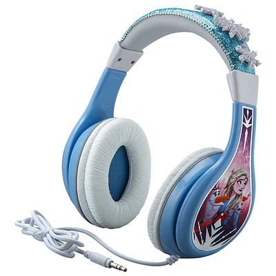 Casque d'écoute à suppression du bruit Frozen II de KIDdesigns pour enfants - Blanc/Bleu