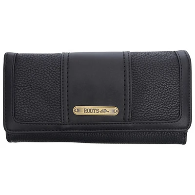 Roots Pineridge RFID Tri-fold Clutch Wallet - Black