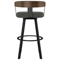 Tabouret de bar contemporain à hauteur de comptoir Lars - Gris/Noir/Brun