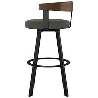 Tabouret de bar contemporain à hauteur de comptoir Lars - Gris/Noir/Brun