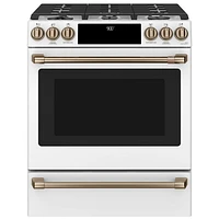 Café 30" 5.7 Cu. Ft. True Convection 6-Burner Slide-In Gas Range (CC2S900P4MW2) - Matte White