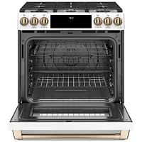 Café 30" 5.7 Cu. Ft. True Convection 6-Burner Slide-In Gas Range (CC2S900P4MW2) - Matte White
