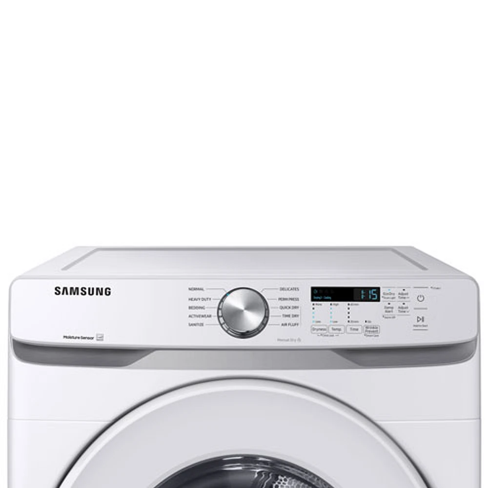 Sécheuse électrique de 7,5 pi³ de Samsung (DVE45T6005W/AC) - Blanc