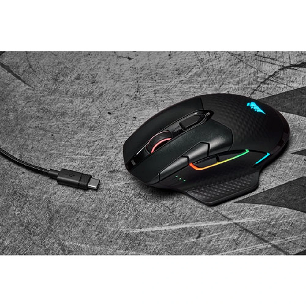 Souris de jeu optique sans fil de 18 000 ppp Dark Core RGB Pro de Corsair - Noir