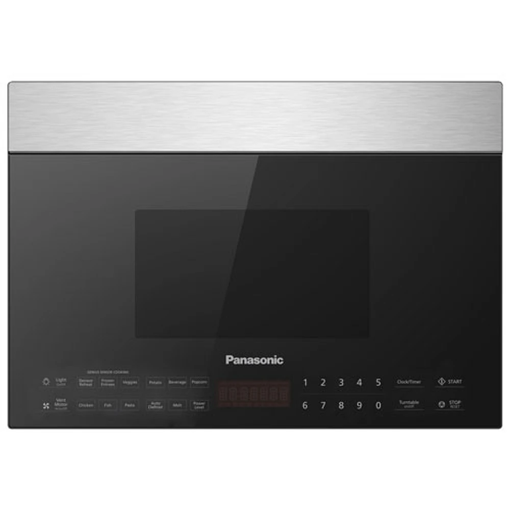Four à micro-ondes à hotte intégrée de Panasonic - 1,4 pi³ - Verre noir fumé