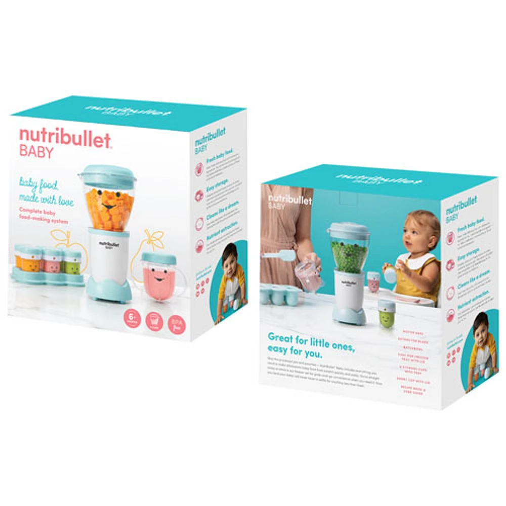 Mélangeur de 0,9 L de 200 W Baby Food Prep System de NutriBullet - Blanc mat/Bleu