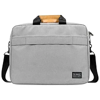 PKG Spadina 16" Laptop Designer Bag - Light Grey/Tan