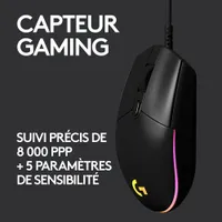 Logitech G203 LIGHTSYNC 8000 DPI Optical Gaming Mouse - Black