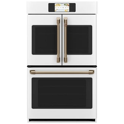 Café 30" 10 Cu. Ft. True Convection Electric Double Wall Oven (CTD90FP4NW2) - Matte White