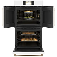 Café 30" 10 Cu. Ft. True Convection Electric Double Wall Oven (CTD90FP4NW2) - Matte White