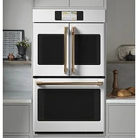 Café 30" 10 Cu. Ft. True Convection Electric Double Wall Oven (CTD90FP4NW2) - Matte White