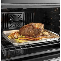 Café 30" 10 Cu. Ft. True Convection Electric Double Wall Oven (CTD90FP4NW2) - Matte White