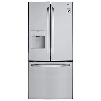 Réfrigérateur à deux portes de 21,8 pi³ et 30 po avec distributeur d'eau de LG (LRFWS2200S) - Inox