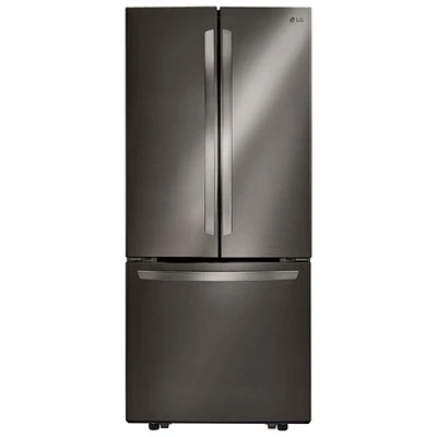 Réfrigérateur à deux portes de 21,8 pi³ et 30 po de LG (LRFNS2200D) - Acier inoxydable noir