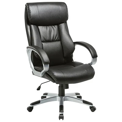 Fauteuil de bureau ergonomique à dossier élevé de TygerClaw - Noir