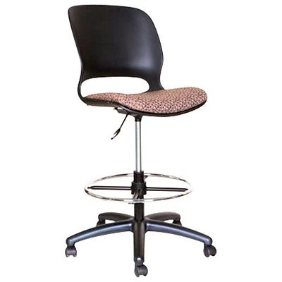 Tabouret pivotant ajustable à roulettes avec dossier de TygerClaw - Noir